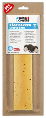 Käsestick für Hunde mit schwarzer Trüffel, Größe L – SwissCowers Cheese Bars Truffle L