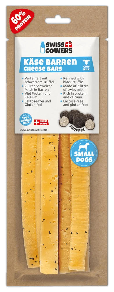 Käsestange für Hunde mit schwarzem Trüffel, Größe S – SwissCowers Cheese Bars Truffle S – Bild 1