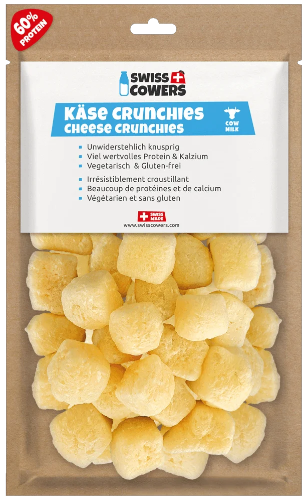 Käsesnacks für Hunde, knusprig, 28 Belohnungshappen – SwissCowers Cheese Crunchies Original – Bild 1