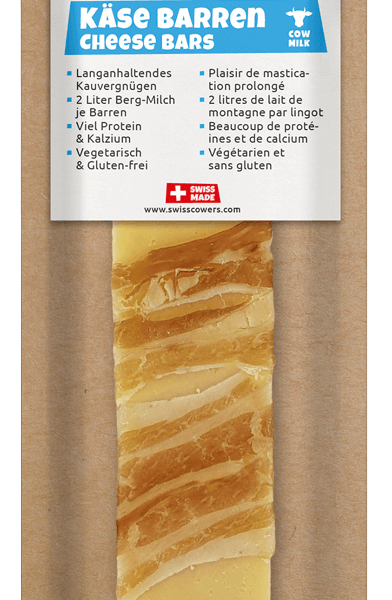 Käsestange für Hunde mit Bacon, laktosefrei – SwissCowers Cheese Bars Bacon L