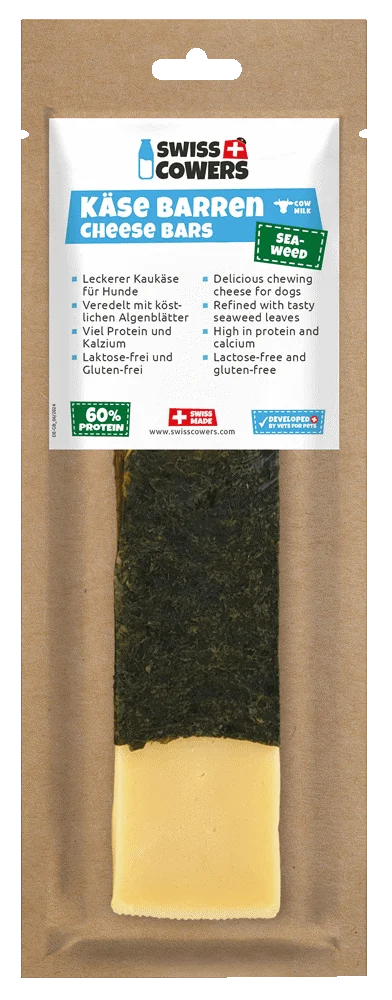 Käsekaustange für Hunde mit Seetang, laktosefrei – SwissCowers Cheese Bars Seaweed L – Bild 1
