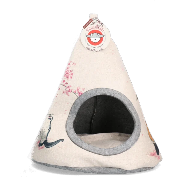 Katzentipi mit Kissen, 42 x 56 cm – Takara Tipi Cherry Blossom