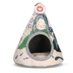 Katzentipi mit Kissen, 42 x 56 cm – Takara Tipi Violet Flower