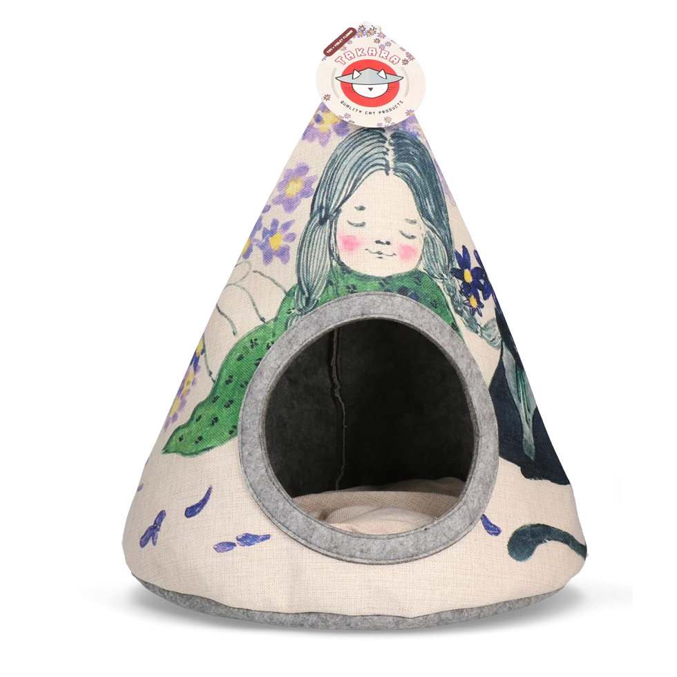 TAKA04.png Katzentipi mit Kissen, 42 x 56 cm – Takara Tipi Violet Flower – Bild 1