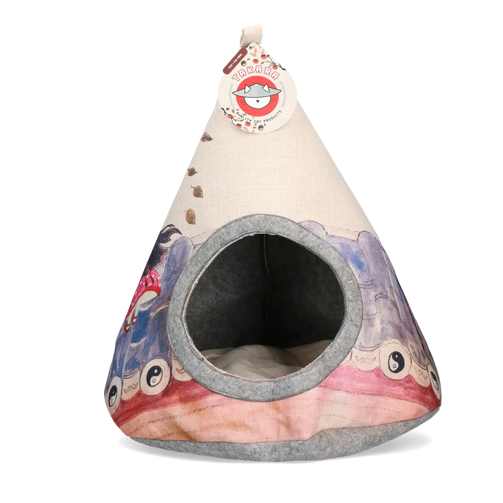 Katzenzelt mit Kissen, 42 x 56 cm – Takara Tipi Yin Yang – Bild 1