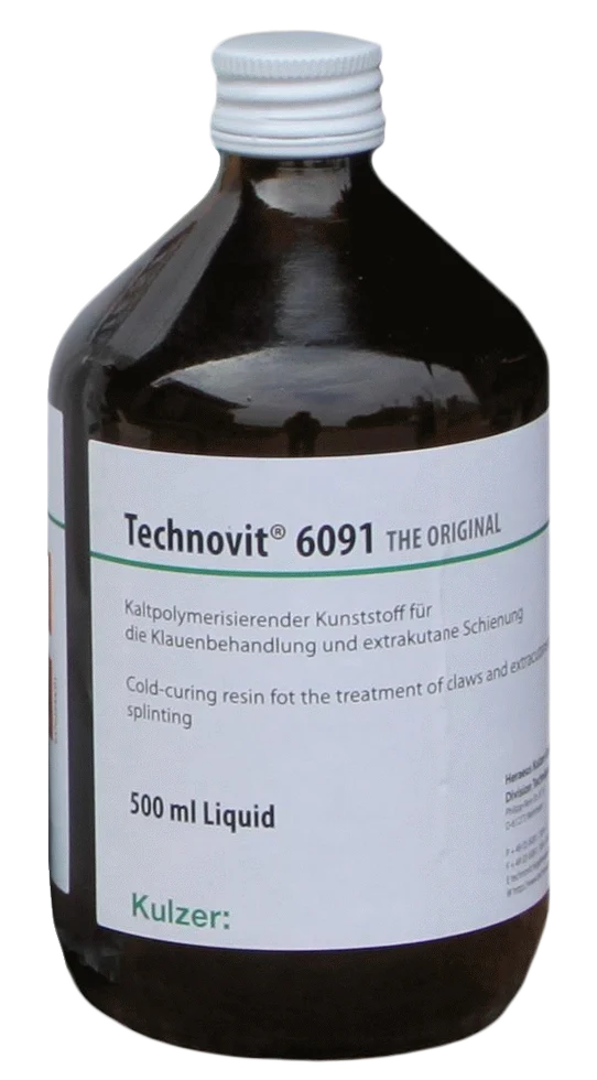 TECH0004.png Flüssigkeit für Klauenklötze, 500 ml – Kulzer Technovit 6091 – Bild 1