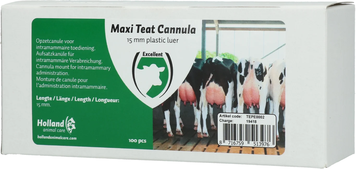 Zitzenkanüle für Einwegspritzen, 15 mm, 100 Stück – Excellent Maxi Zitzenkanüle – Bild 1