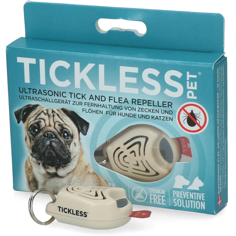 TICK101BE.png Zecken und Flohrepeller für Hund und Katze mit Ultraschall, Beige – Tickless Pet – Bild 1