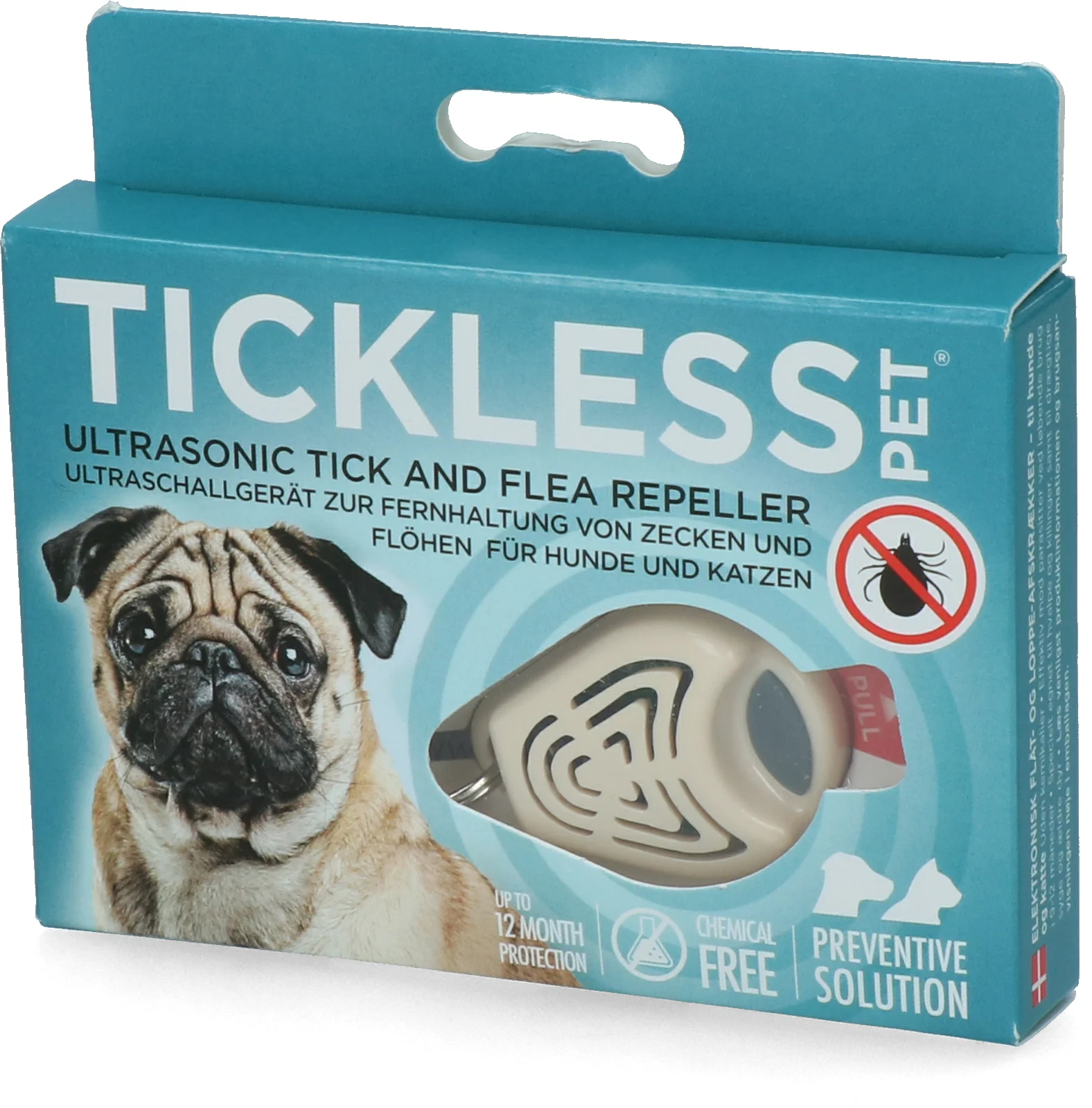 Zecken und Flohrepeller für Hund und Katze mit Ultraschall, Beige – Tickless Pet – Bild 2