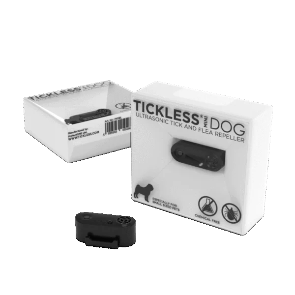 Zecken und Flohschutz für kleine Hunde, wiederaufladbar, Schwarz – Tickless Mini Dog
