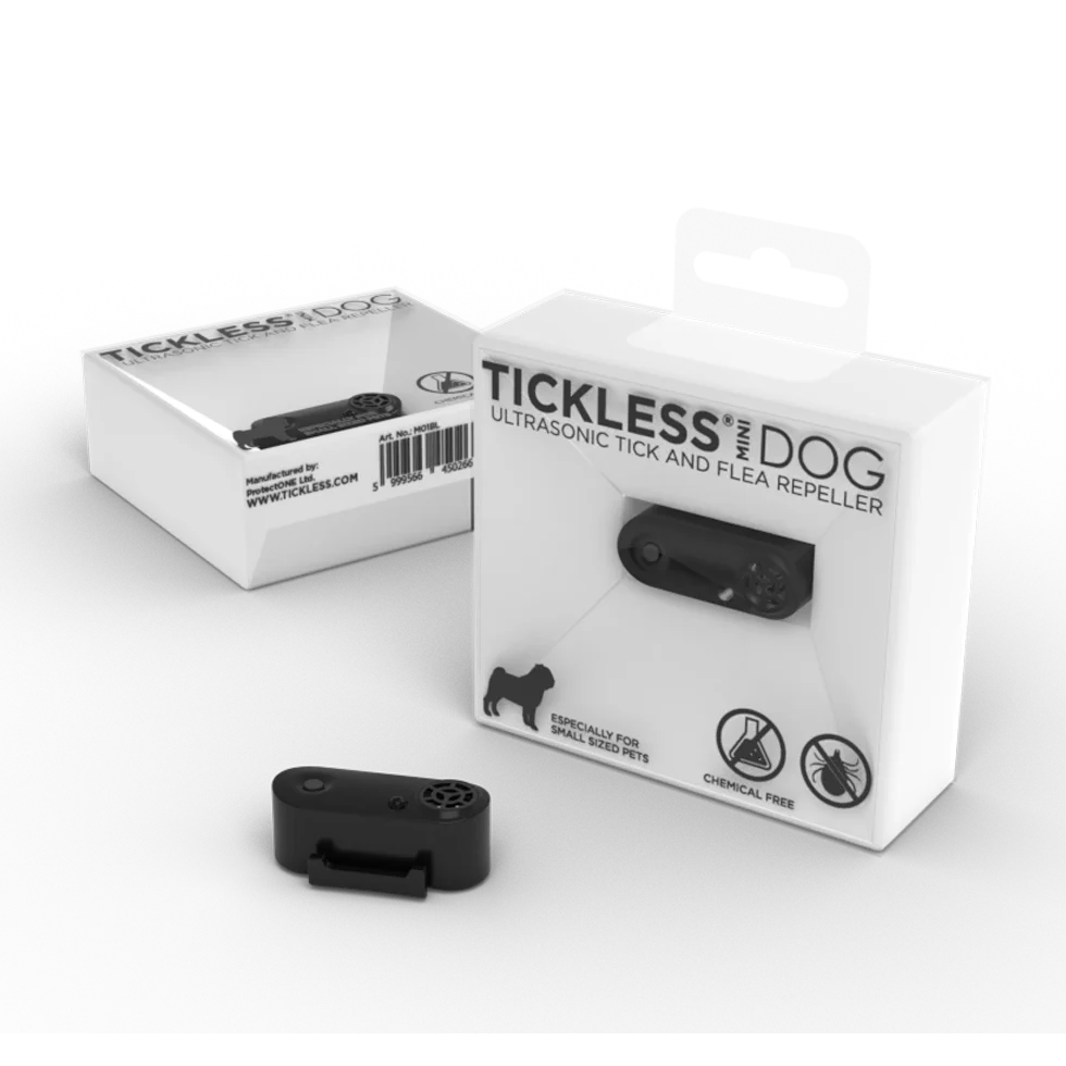 TICK103BL.png Zecken und Flohschutz für kleine Hunde, wiederaufladbar, Schwarz – Tickless Mini Dog – Bild 1