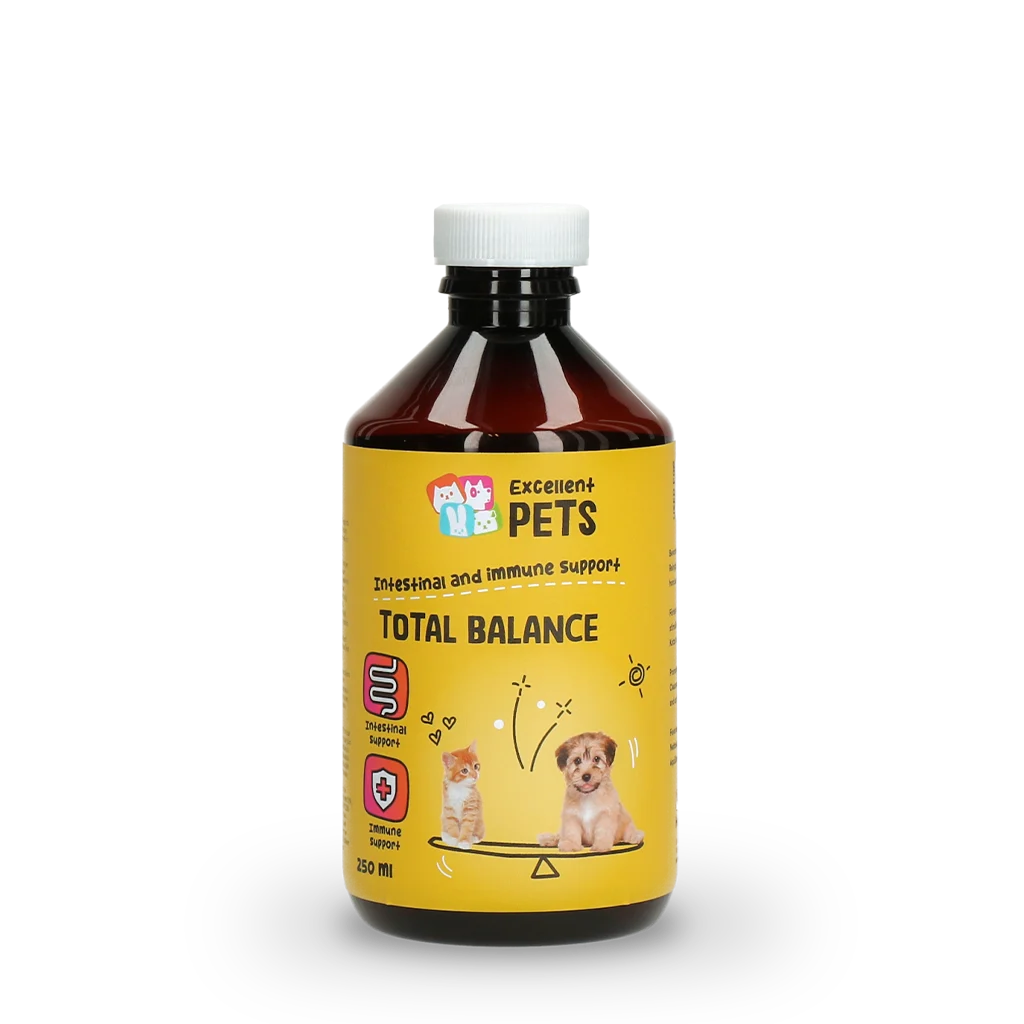 TOTA014.png Flüssiges Ergänzungsfuttermittel für Hunde und Katzen, 250 ml – Excellent Pets Total Balance – Bild 1