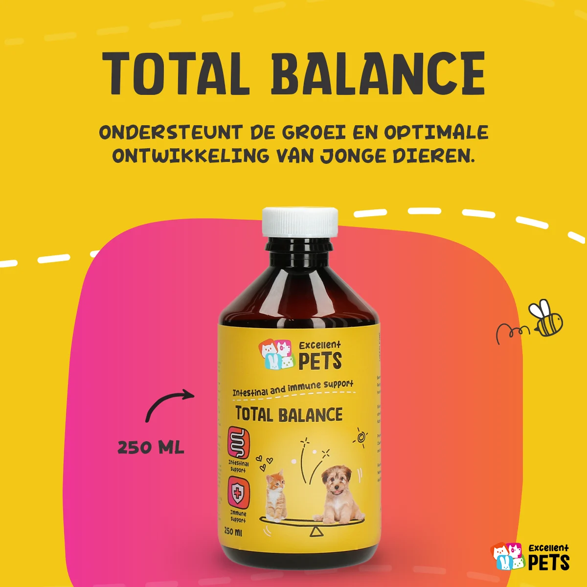 Flüssiges Ergänzungsfuttermittel für Hunde und Katzen, 250 ml – Excellent Pets Total Balance – Bild 2