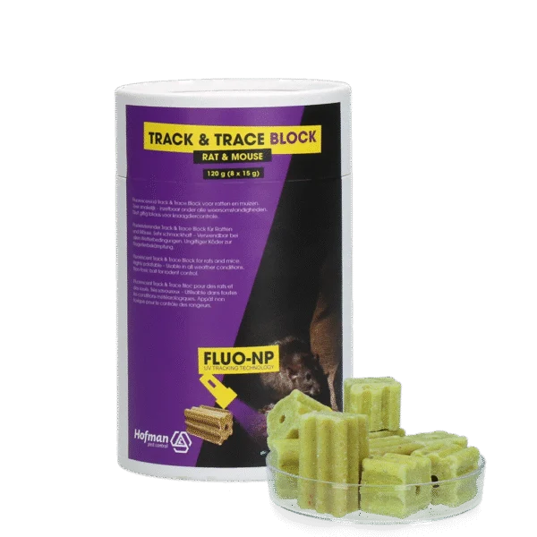 Monitoringblock für Mäuse und Ratten, fluoreszierend, 8 x 15 g – Fluo-NP Track & Trace Block