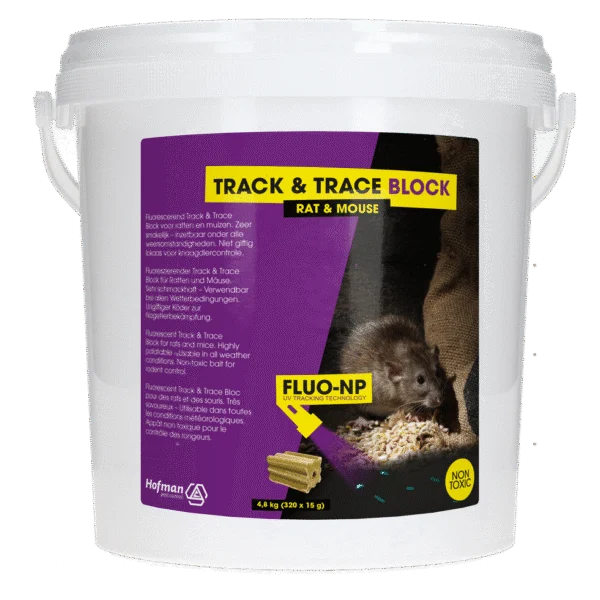 Monitoringblock für Mäuse und Ratten, fluoreszierend, 320 x 15 g – Fluo-NP Track & Trace Block