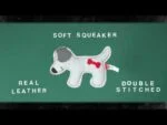 Hundekuscheltier aus Rinderleder mit leisem Quietscher, Hellgrau – Doggy Doodles Puppy – Bild 5