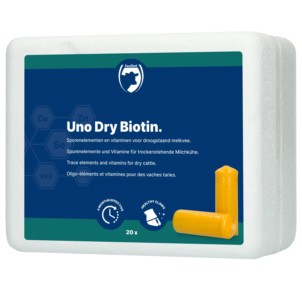 UNO006.png Trockenstehbolus mit Biotin für Rinder, 20 x 103 g – Excellent Uno Dry Biotin – Bild 1