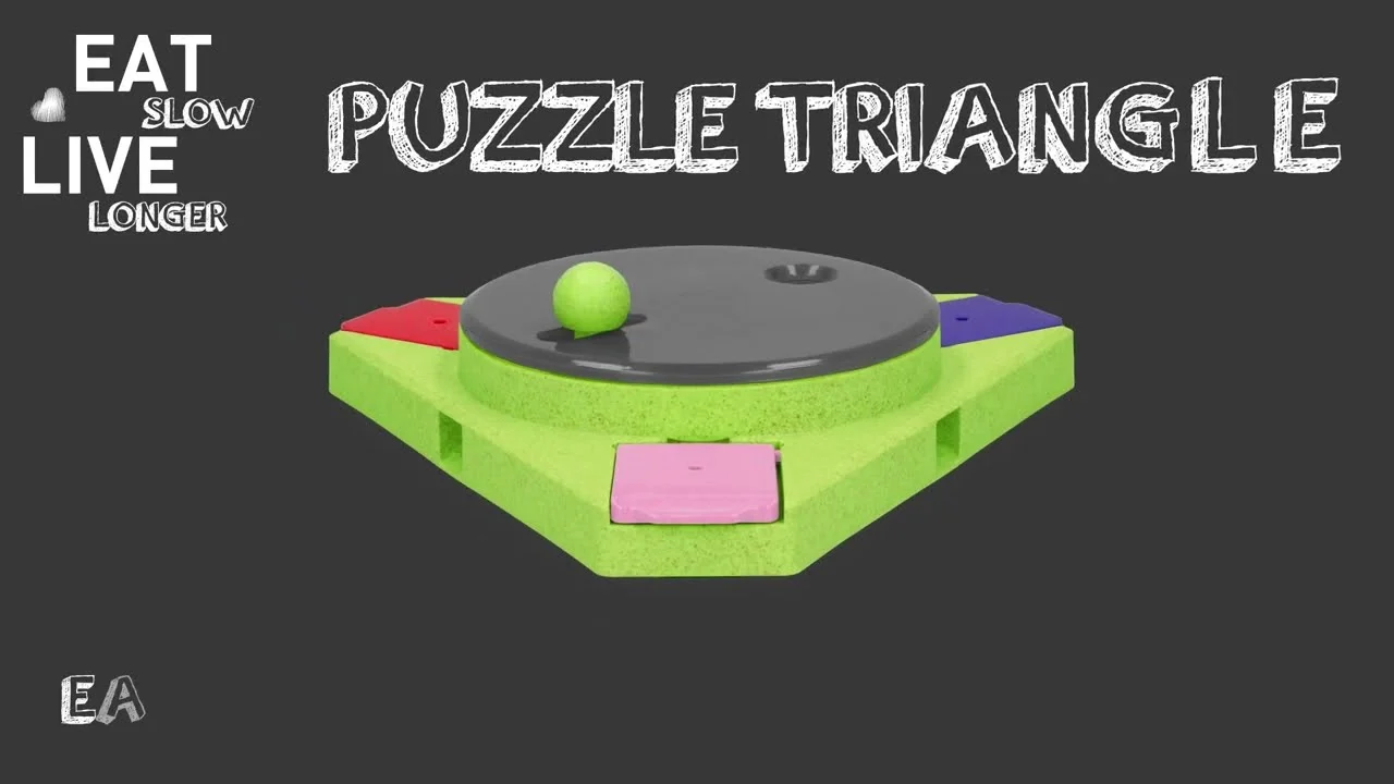 Hundepuzzle für Futter und Snacks – Eat Slow Live Longer Puzzle Triangle – Bild 2