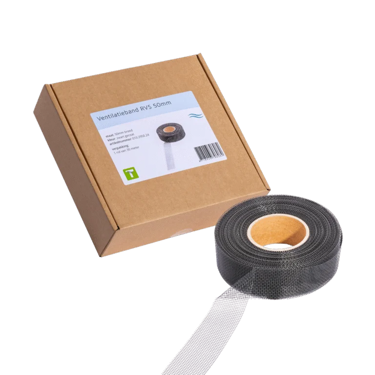 Lüftungsband aus Edelstahl gegen Schädlinge, Schwarz, 30 m x 5 cm – VentiStrip