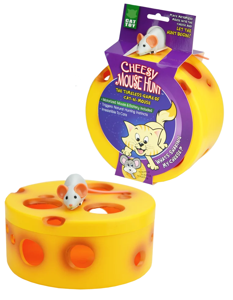 VISI0030.png Interaktives Katzenspielzeug mit Robotermaus im Käse – VisionSmart Cheesy Mouse Hunt – Bild 1