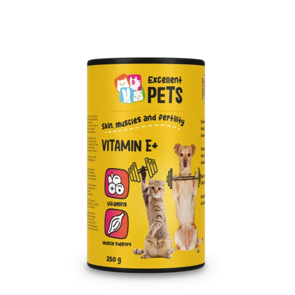 Ergänzungspulver für Hunde und Katzen mit Vitamin E und Selen, 250 g – Excellent Pets Vitamin E+