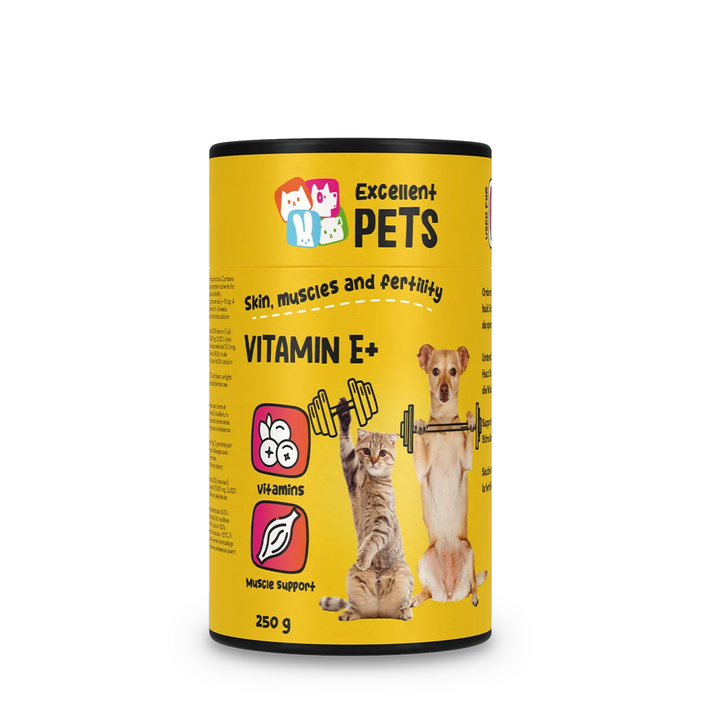 Ergänzungspulver für Hunde und Katzen mit Vitamin E und Selen, 250 g – Excellent Pets Vitamin E+ – Bild 1