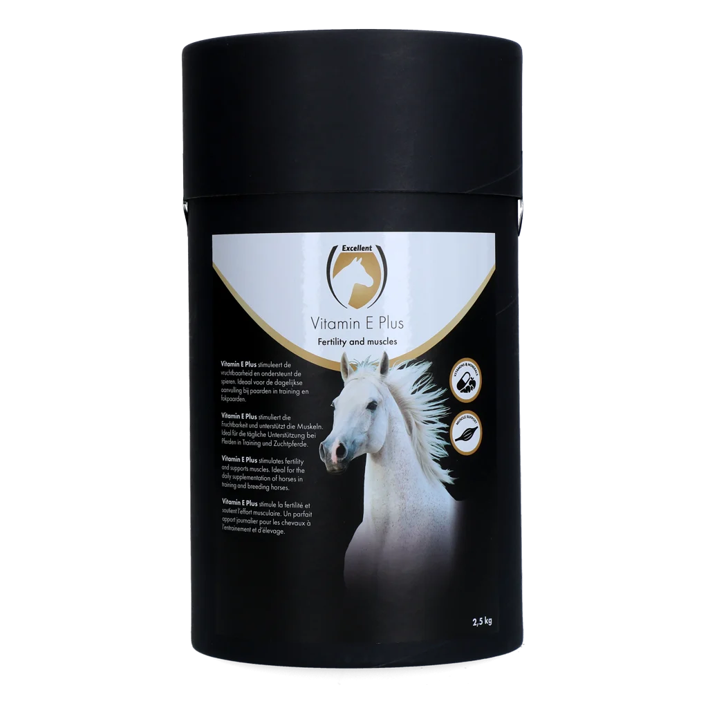 VITA01010E.png Vitamin E Ergänzungsfutter für Pferde mit Lysin und Selen, 2,5 kg – Excellent Horse Vitamin E Plus – Bild 1