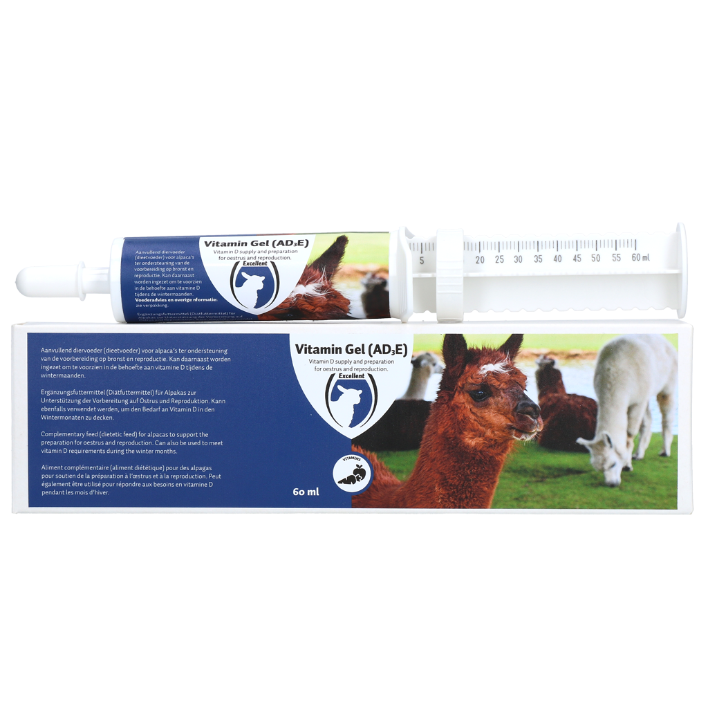 Vitaminegel voor Alpaca’s met A, D3 en E, 60 ml – Excellent Vitamine Gel Vitamingel für Alpakas mit A, D3 und E, 60 ml – Excellent Vitamine Gel