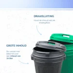 Futtertonne mit Drehverschluss, 70 l, Schwarz – Bild 4