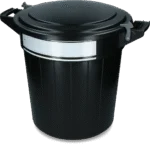 Futtertonne mit Deckel und Verschluss, 40 l – Vplast – Bild 3