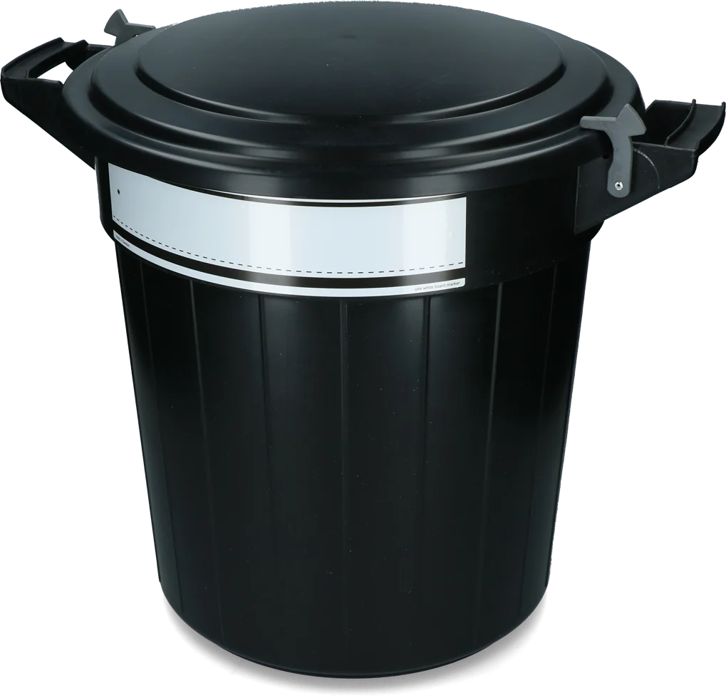Futtertonne mit Deckel und Verschluss, 80 l – Vplast – Bild 4
