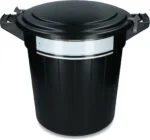 Futtertonne mit Deckel und Verschluss, 80 l – Vplast – Bild 2