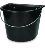Futtertrog mit Aufhängehaken und Tragebügel, 15 l, Schwarz – Vplast – Bild 2
