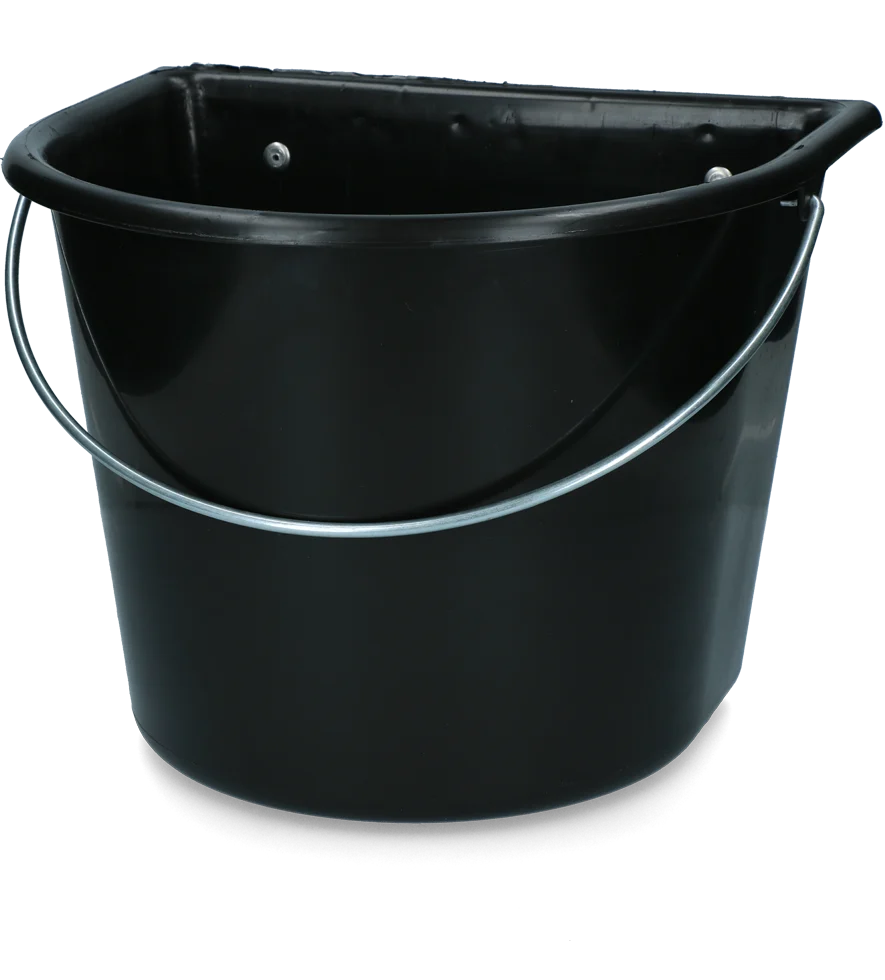 Futtertrog mit Aufhängehaken und Tragebügel, 15 l, Schwarz – Vplast – Bild 2