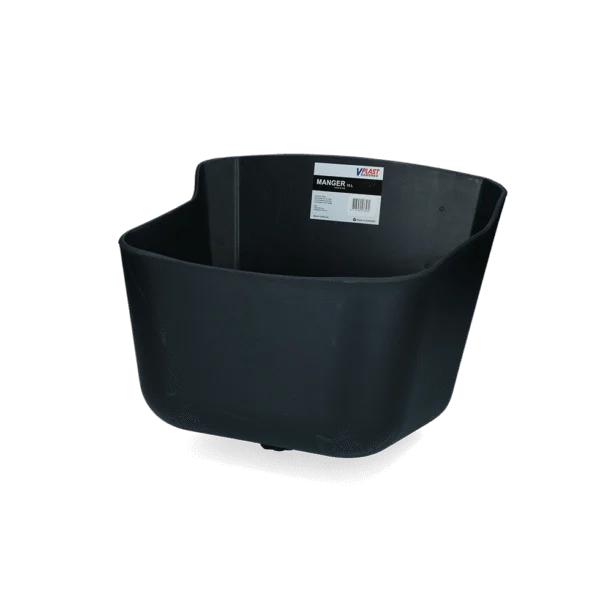 Kunststoff Futtertrog mit Wasserstopp, 15 l, Schwarz – Vplast
