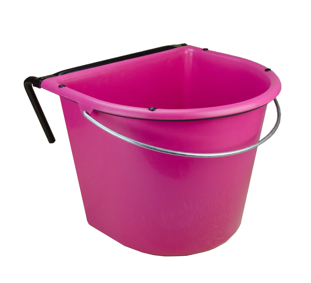 Hängender Pferdefuttereimer mit Metallbügel, 15 l, Rosa – Vplast – Bild 2