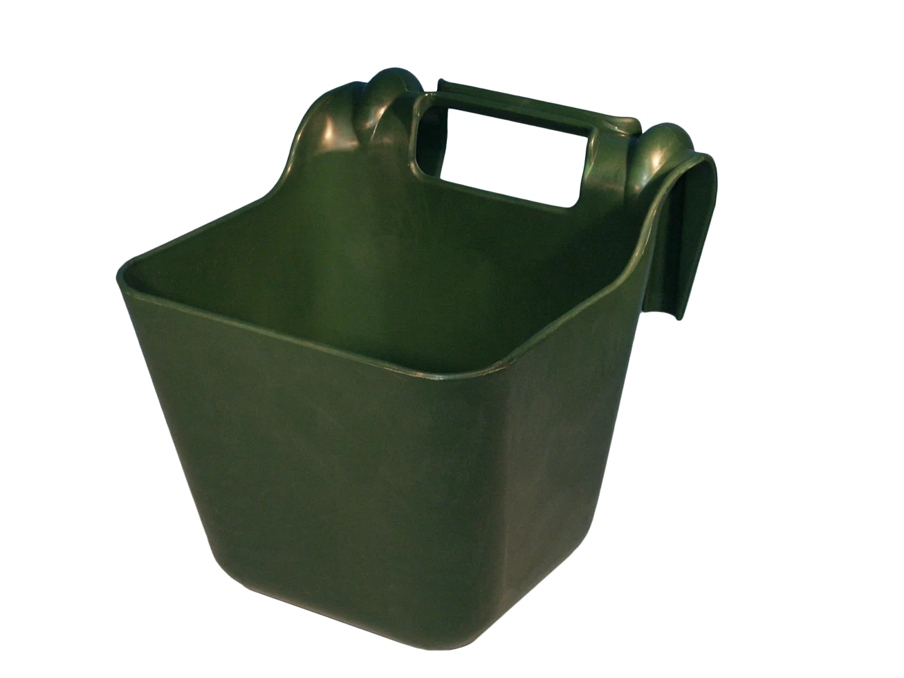 Aufhängbarer Futtertrog für Pferde mit Griff, 14 l, Grün – Ok-Plast – Bild 1