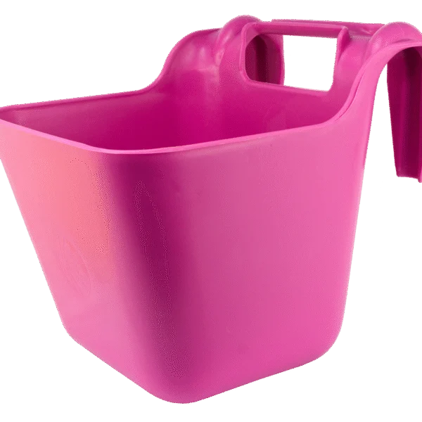 Aufhängbare Pferdefutterschale mit Griff, 14 l, Rosa – Ok-Plast