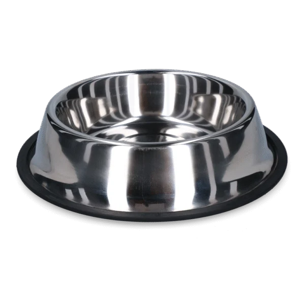 Futter und Wassernapf für Hunde aus Edelstahl mit Antirutschrand, 450 ml, Ø 19 cm