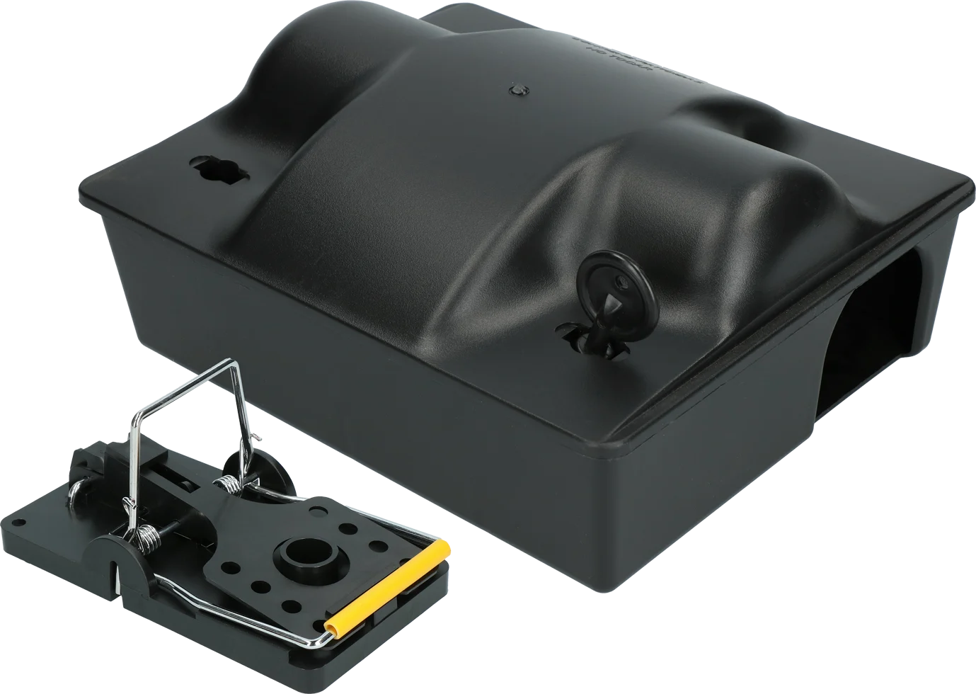 VOERD002G.png Rattenköderbox mit Rattenfalle und Schlüssel, 23,5 x 19,5 x 10,5 cm – Hofman Pest Control Dual Bait – Bild 1