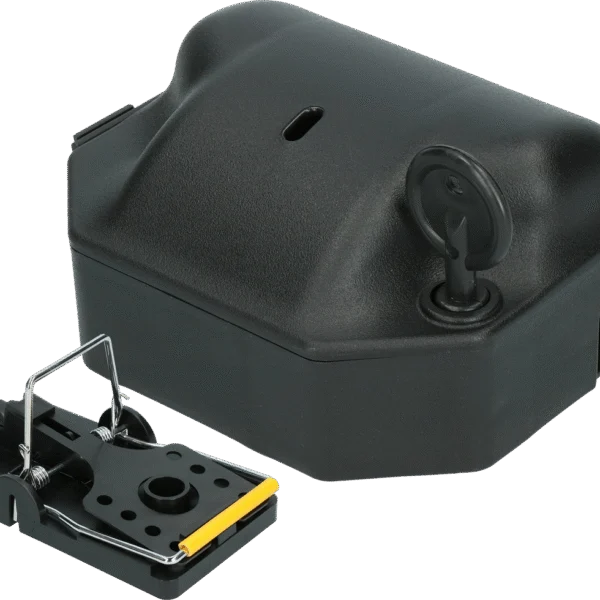 Mäuseköderbox mit Mausefalle und Schlüssel, 12,5 x 10,5 x 6,5 cm – Hofman Pest Control