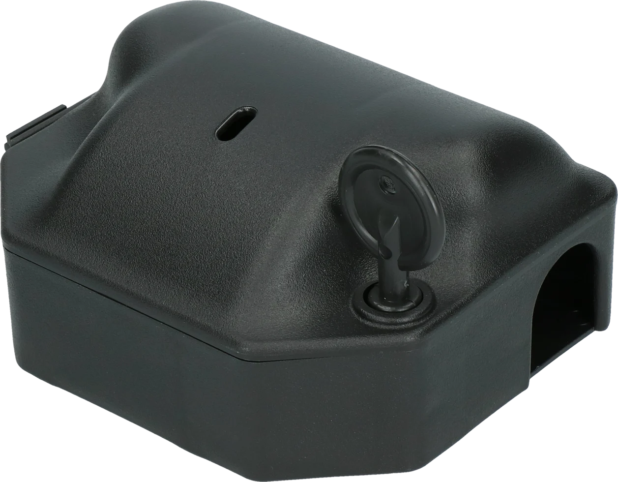 Mäuseköderbox mit Schlagfalle und Schlüssel, 12,5 x 10,5 x 6,5 cm – Hofman Pest Control Muis Combi – Bild 1