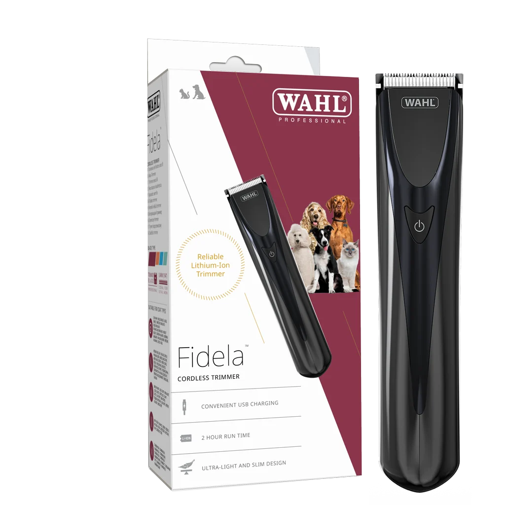WAHL3028196.png Kabellose Hundeschermaschine mit 0,4 mm Scherkopf und 3 Aufsteckkämmen – Wahl Fidela – Bild 1