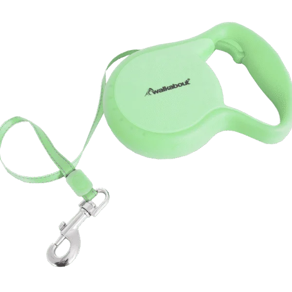 Flexileine für Hunde mit Handschlaufe, Größe L, 4,9 Meter – Petmate Walkabout Retractable Leash Glow in the Dark