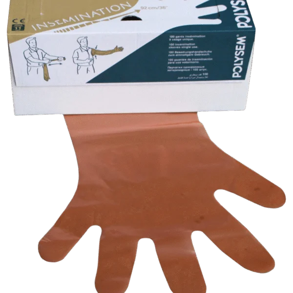 Vet-Einweghandschuh aus Polyethylen, Orange, 92 cm, 100 Stück