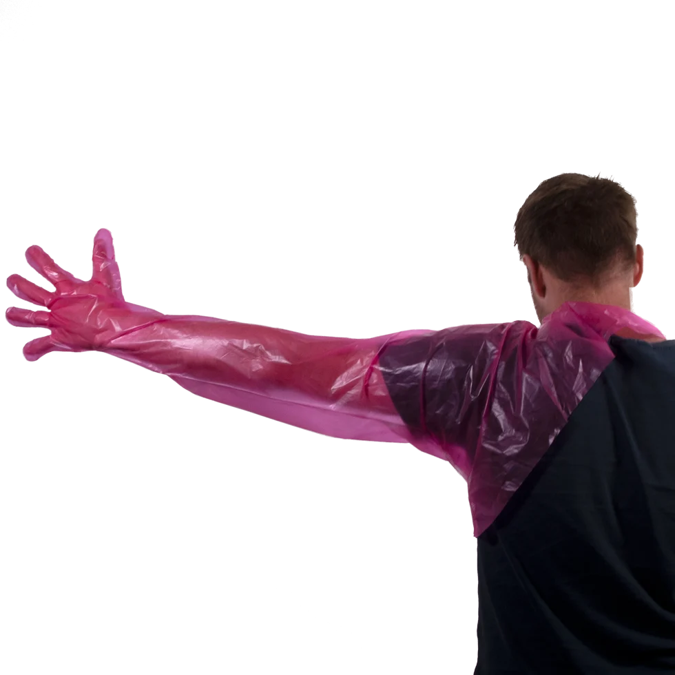 WEGW000122.png Einweghandschuh mit Schulterabdeckung, Rosa, 90 cm, 50 Stück – Hofman Animal Care Schultermodell – Bild 1