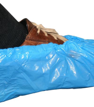 Blaue Einwegüberschuhe 36 x 15 cm, 50 Paar