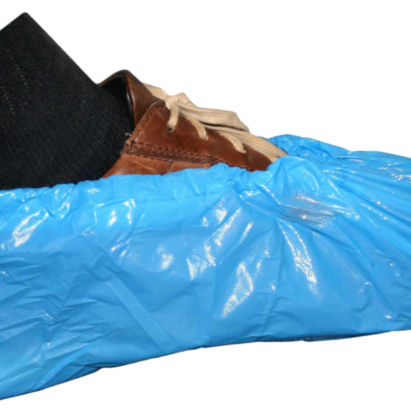 Blaue Einwegüberschuhe 36 x 15 cm, 50 Paar