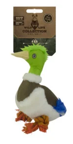 Hundespielzeug aus weichem Plüsch mit Zerrseil und Quietscher – Wild Life Collection Wild Life Dog Ente
