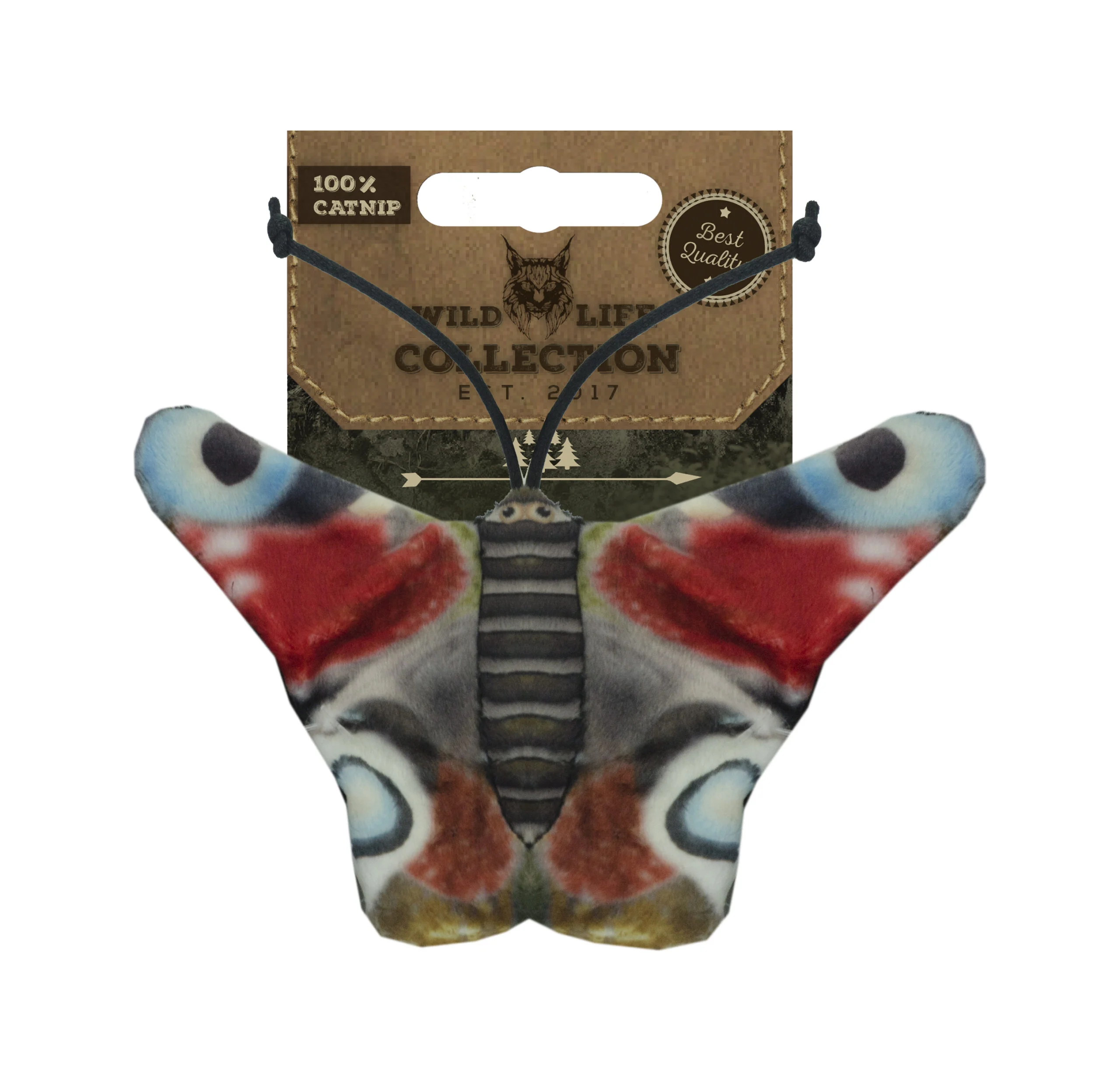 WILD0311.jpg Katzenspielzeug Schmetterling mit Katzenminze – Wild Life Collection Cat Tagpfauenauge – Bild 1